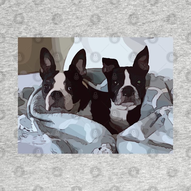 Cartoon Boston Terriers by ngiammarco